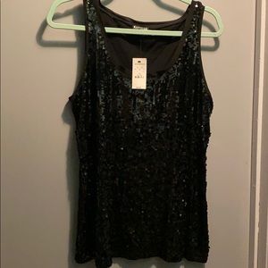 Black sequin tank